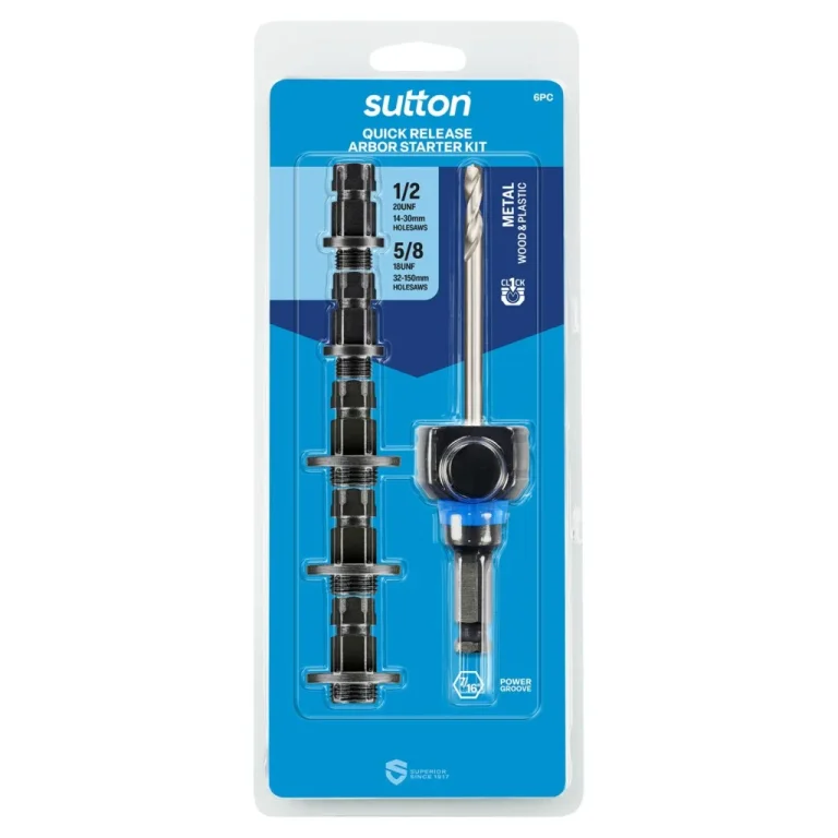 ARBOR H122 HOLESAW QUICK-RELEASE SET W/PILOT & ADAPTORS 6PC