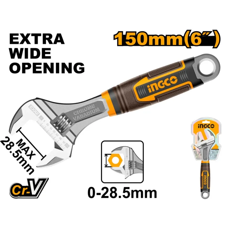 Adjustable Wrench CR-V CP Grip Handle 160mm (6 Inch)