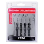 DRILL HSS & COUNTERSINK QUICKBIT SET 4PC P&N