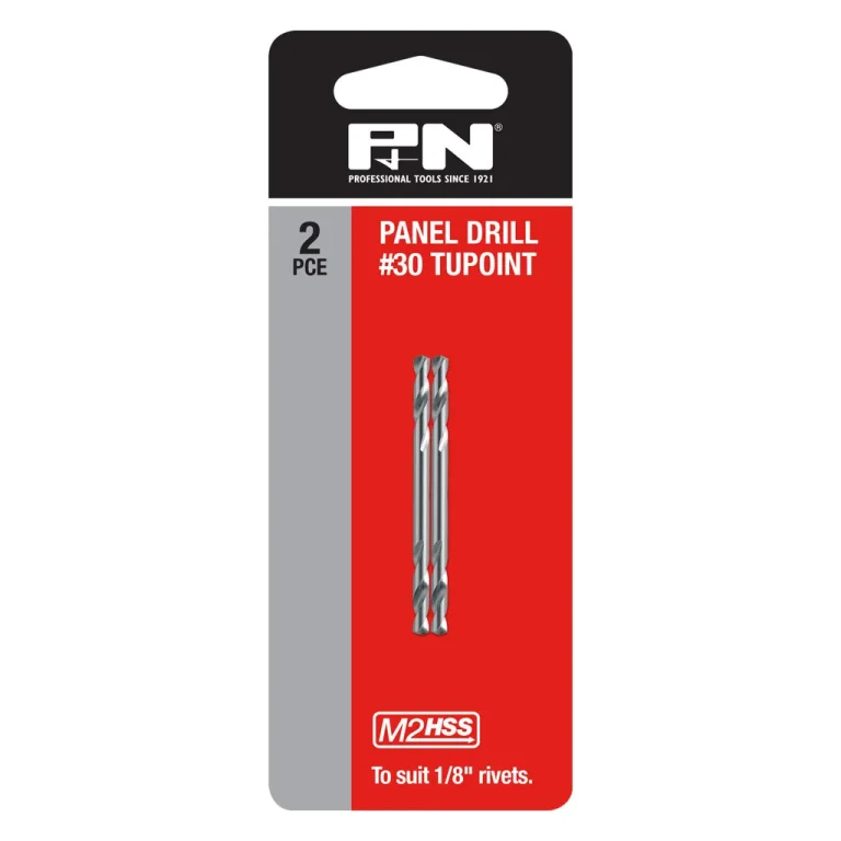 DRILL PANEL D/END HSS BRIGHT #30 (3.26MM) 2PK P&N