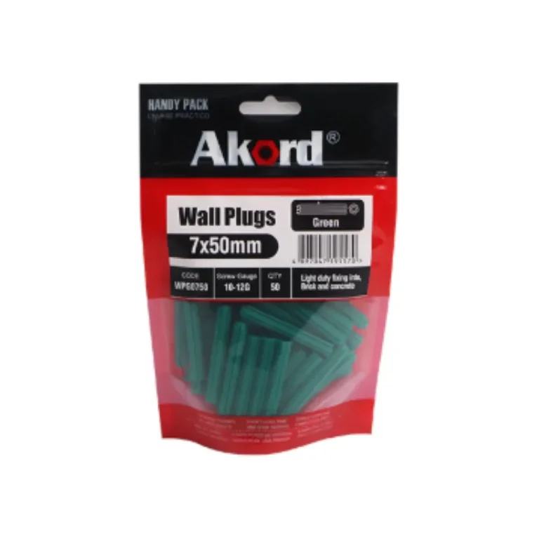 Plugs Wall Plastic Green 7x50mm PK50