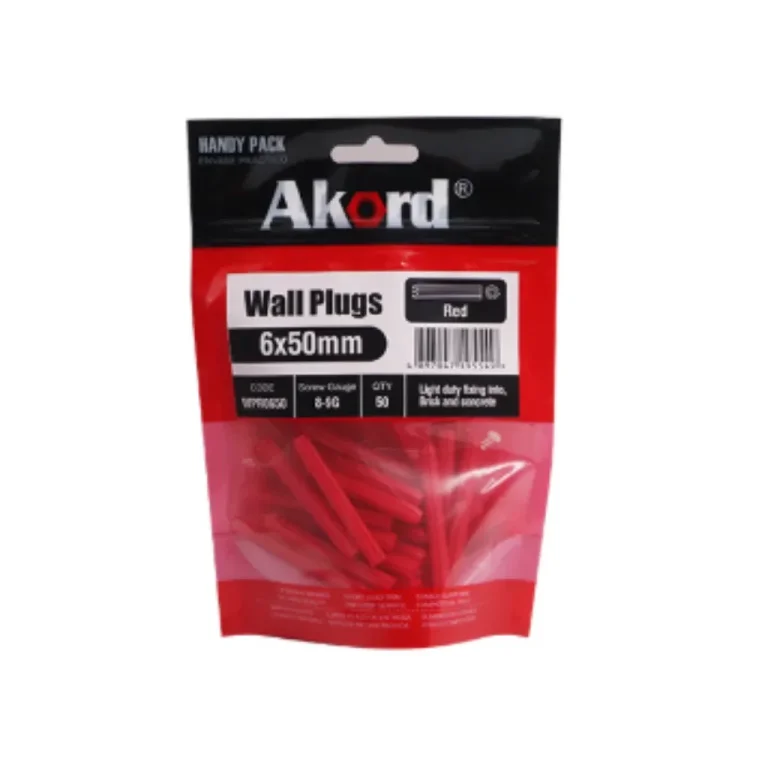 Plugs Wall Plastic Red 6x50mm PK50