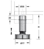 Adjustable leg and glide sets, For base cabinet plinths Screw fix 100 PC - Image 4