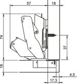 Concealed hinge, Häfele Metalla 310 SM 155°, full overlay  45mm   mounting - Image 6