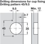 Concealed hinge, Häfele Metalla 310 SM 155°, full overlay  45mm   mounting - Image 7