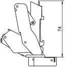 Concealed hinge, Häfele Metalla 310 SM 155°, full overlay  45mm   mounting - Image 3