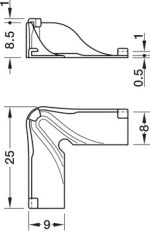 Corner guidance 90°, Häfele Loox5 for LED strip lights up to 8 mm width Plastic, transparent - Image 3