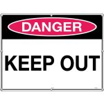 Safety Signs PP Corflute 6 Eyelets "DANGER KEEP OUT" 600x400mm (23-5/8" x 15-3/4")