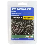 Steel Nail Bright Flat (1")25mm 500g Polybox