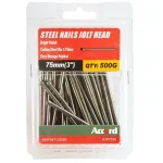 Steel Nail Bright Jolt (3")75mm 500g Polybox