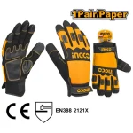 Gloves  With PU Leather XL