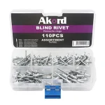Blind Rivet Assortment Kit 110PCS