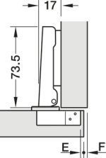 Concealed hinge, Häfele Metalla 310 SM 110°, full overlay mounting  52  click in - Image 2
