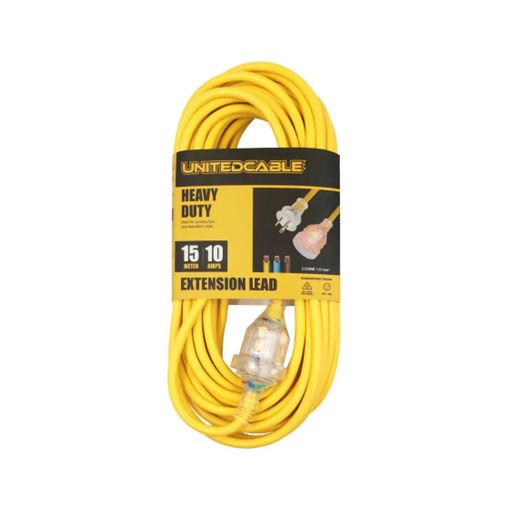 Extension Lead Heavy Duty Yellow 10APlug & Outlet 240V Extension Lead Heavy Duty Yellow 10APlug & Outlet 240V