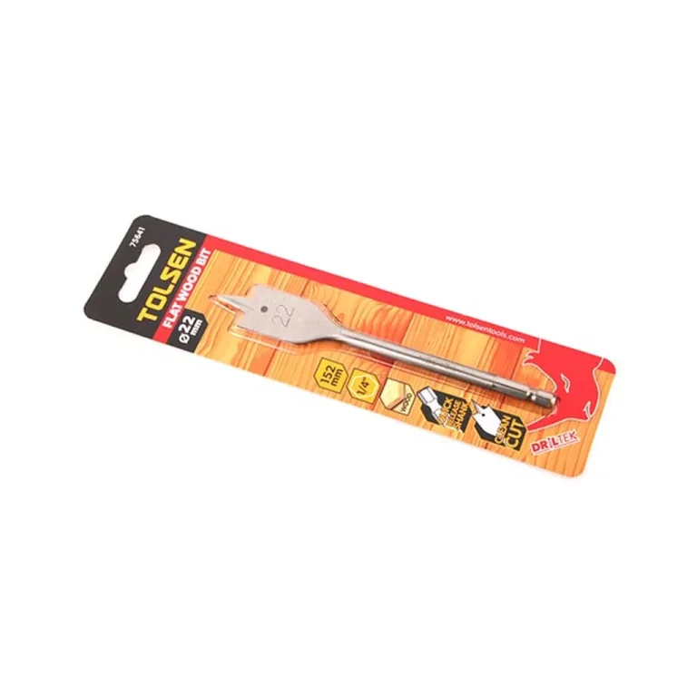 Flat Wood Bits CS 1/4" Hex Shank 22mm (0.9")