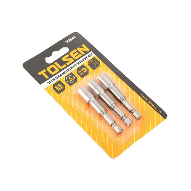 Magnetic Nut Socket Set 3PCS 1/4 IN. HexShank 6mmX 65