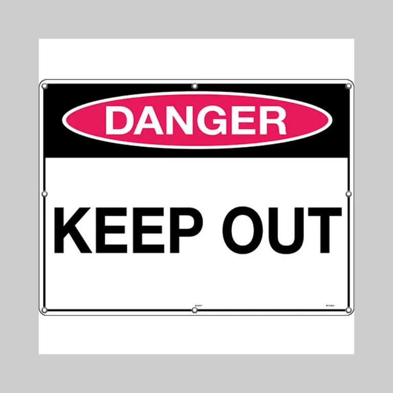 Safety Signs PP Corflute 6 Eyelets "DANGER KEEP OUT" 600x400mm (23-5/8" x 15-3/4")