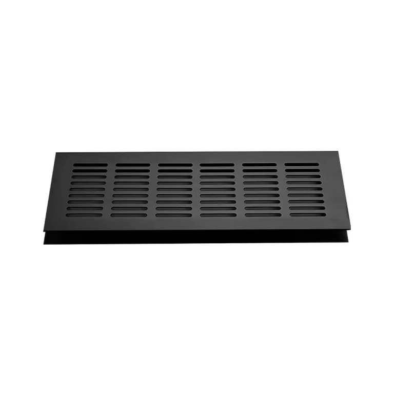 Aluminium Louvered Cabinet Vent 80x80x500mm Matt Black