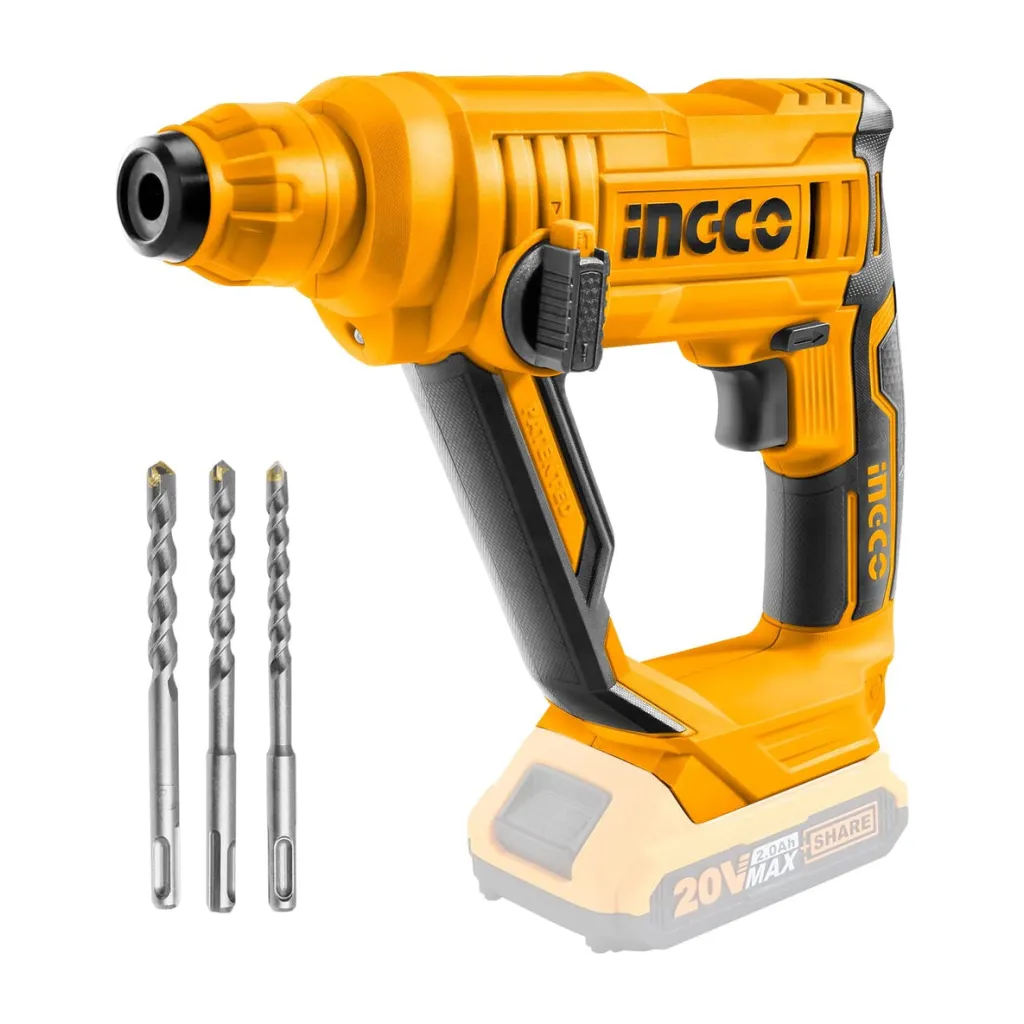 Li-Ion Cordless Rotary Hammer Drill 20V Skin 900min Li-Ion Cordless Rotary Hammer Drill 20V Skin 900min - INGCO