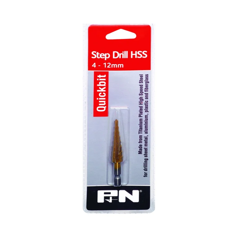 P&N Tools 149040120 Step Drill Quickbit Hex Shank 4 12mm