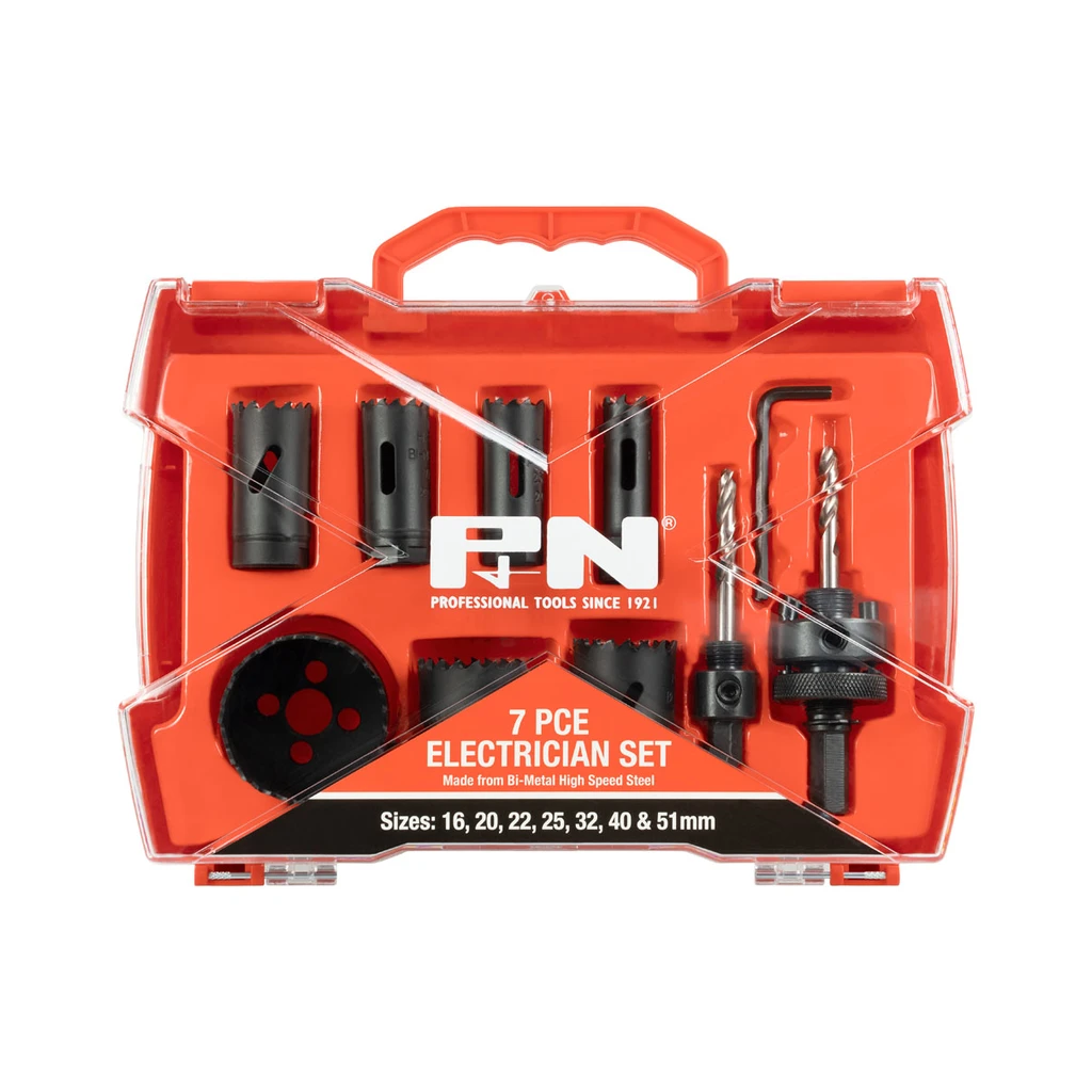 P&N Tools 166044662 Holesaw Bi Metal Electrician Set 7pce P&N Tools 166044662 Holesaw Bi Metal Electrician Set 7pce