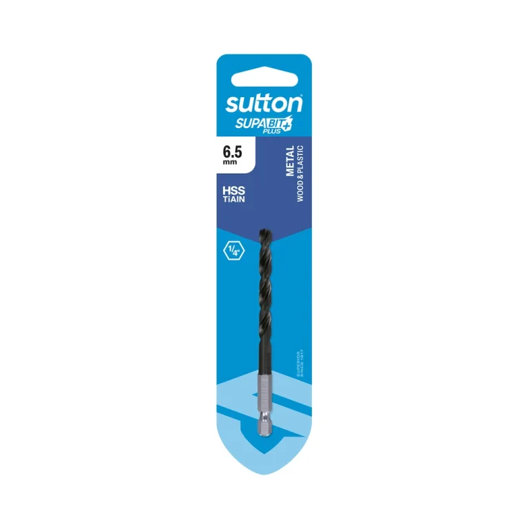 Sutton D221 Supabit Plus hex shank drill bit 6.5mm, HSS TiAlN coated