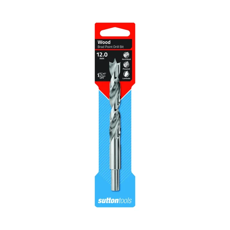 Sutton Tools D5001200 Brad Point Wood Drill 12 0mm Carded