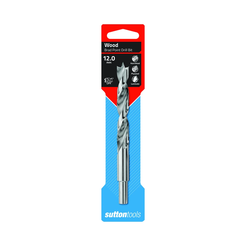 Sutton Tools D5001200 Brad Point Wood Drill 12 0mm Carded Sutton Tools D5001200 Brad Point Wood Drill 12 0mm Carded