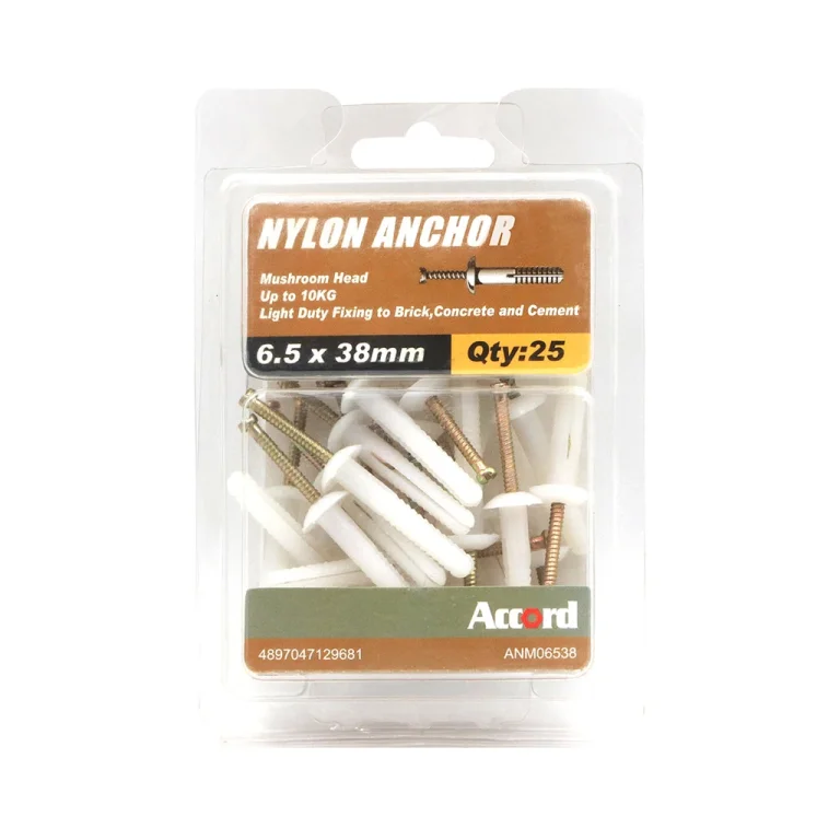Anchor Nylon Mushroom Head 6.5x38mm PBX25