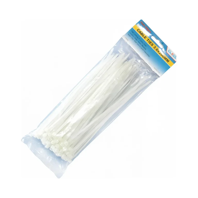 Cable Tie Nylon 8inch (3.6x200mm) 40 LBS Natural Pack 100