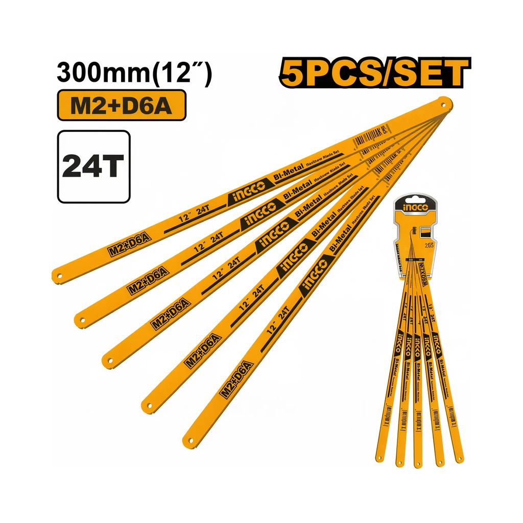 Bi-Metal Hacksaw Blade Set 24T 300mm 5pc Bi-Metal Hacksaw Blade Set 24T 300mm 5pc