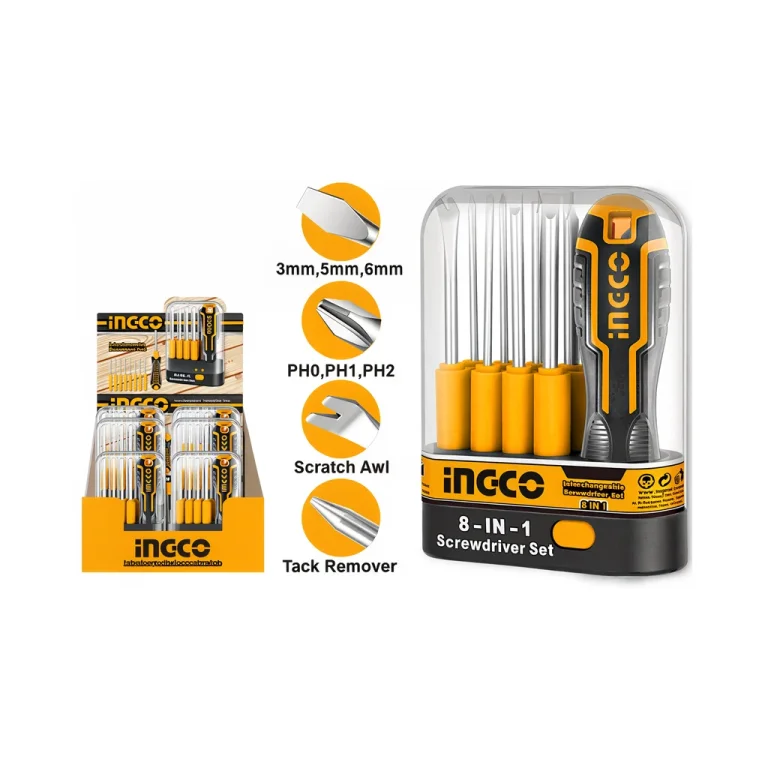 Interchangeable Screwdriver Set 9 Pcs Trade
