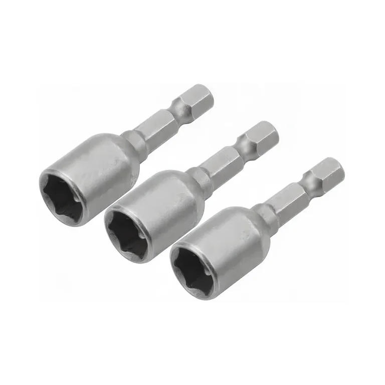Magnetic Nut Socket 3PCS 1/4 IN. Hex Shank 8mm x48mm