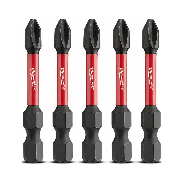 MILWAUKEE PH2 x 50mm Phillips Power Screwdriver Bit - SHOCKWAVE - 5 Piece
