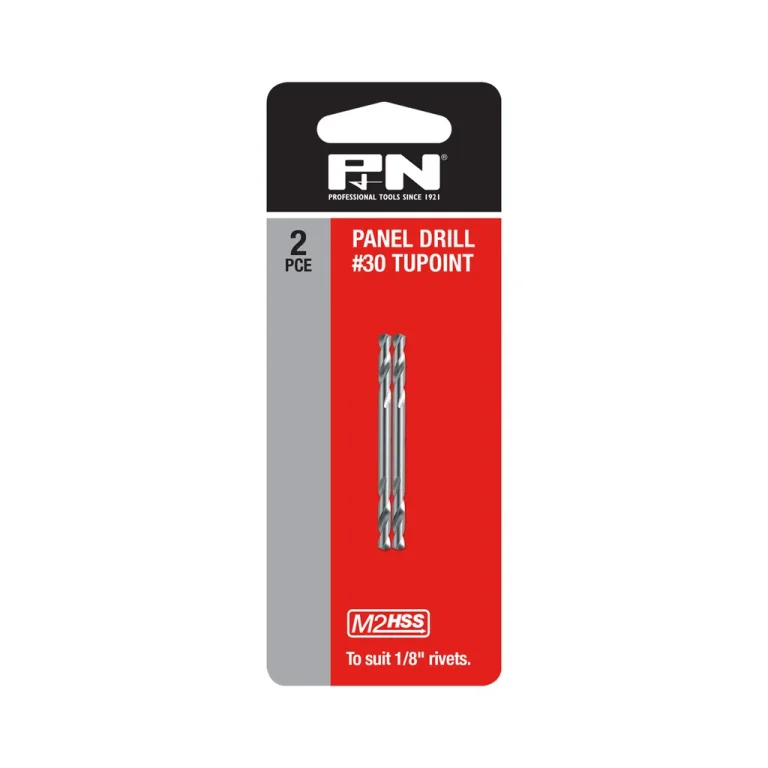 DRILL PANEL D/END HSS BRIGHT #30 (3.26MM) 2PK P&N