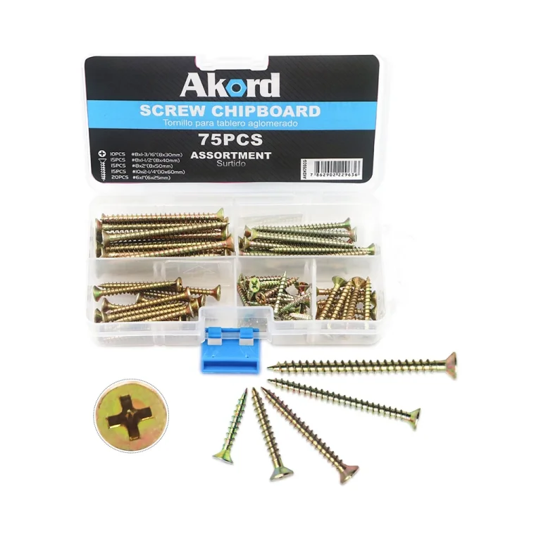 Screw Chipboard Assortment Kit 75PCS