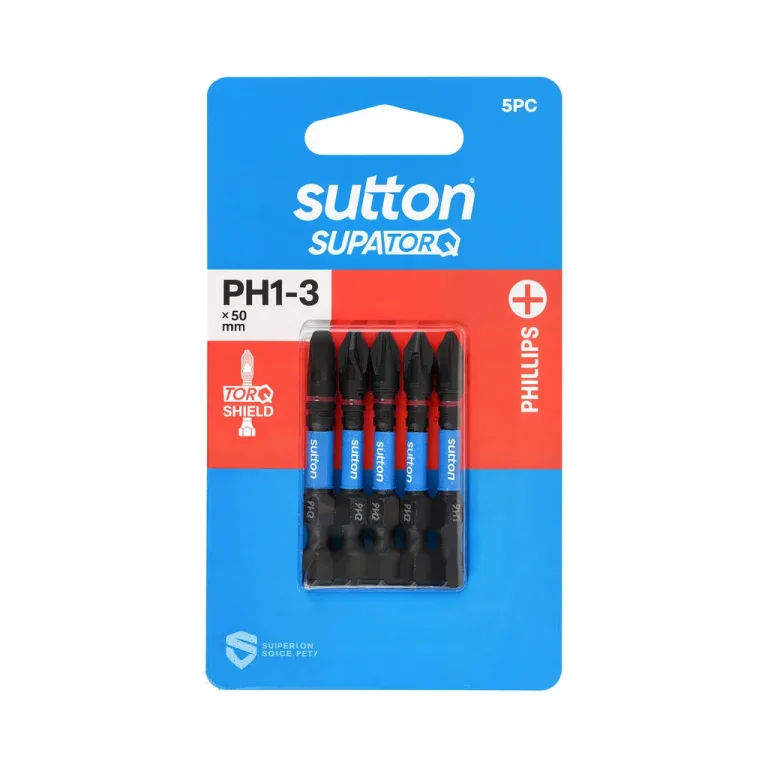SCREWDRIVER BIT S200 SUPATORQ PHILLIPS SET PH1-3 50MM 5PC