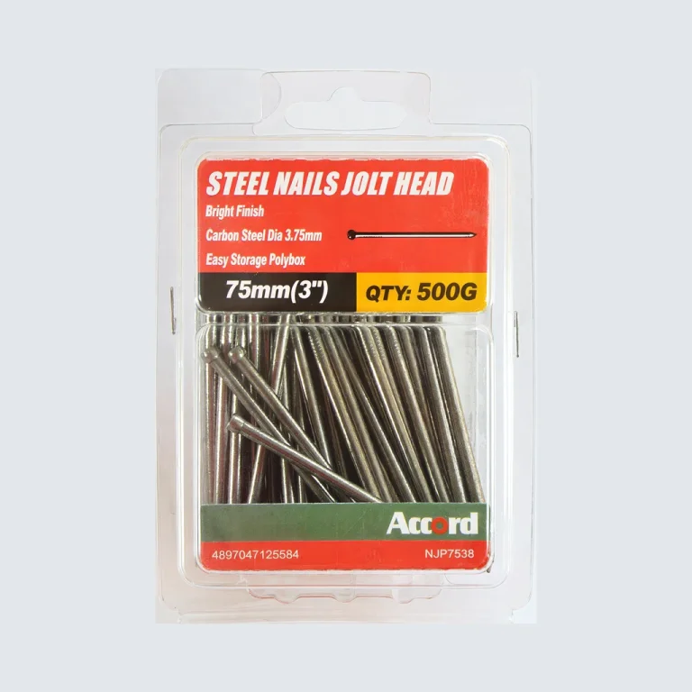 Steel Nail Bright Jolt (3")75mm 500g Polybox